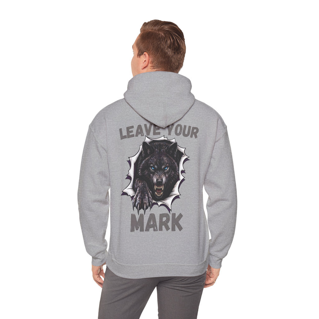 Black Wolf Hoodie "Leave Your Mark" Cyber Crest AW Signature Emblem Pullover drawstring Sweater