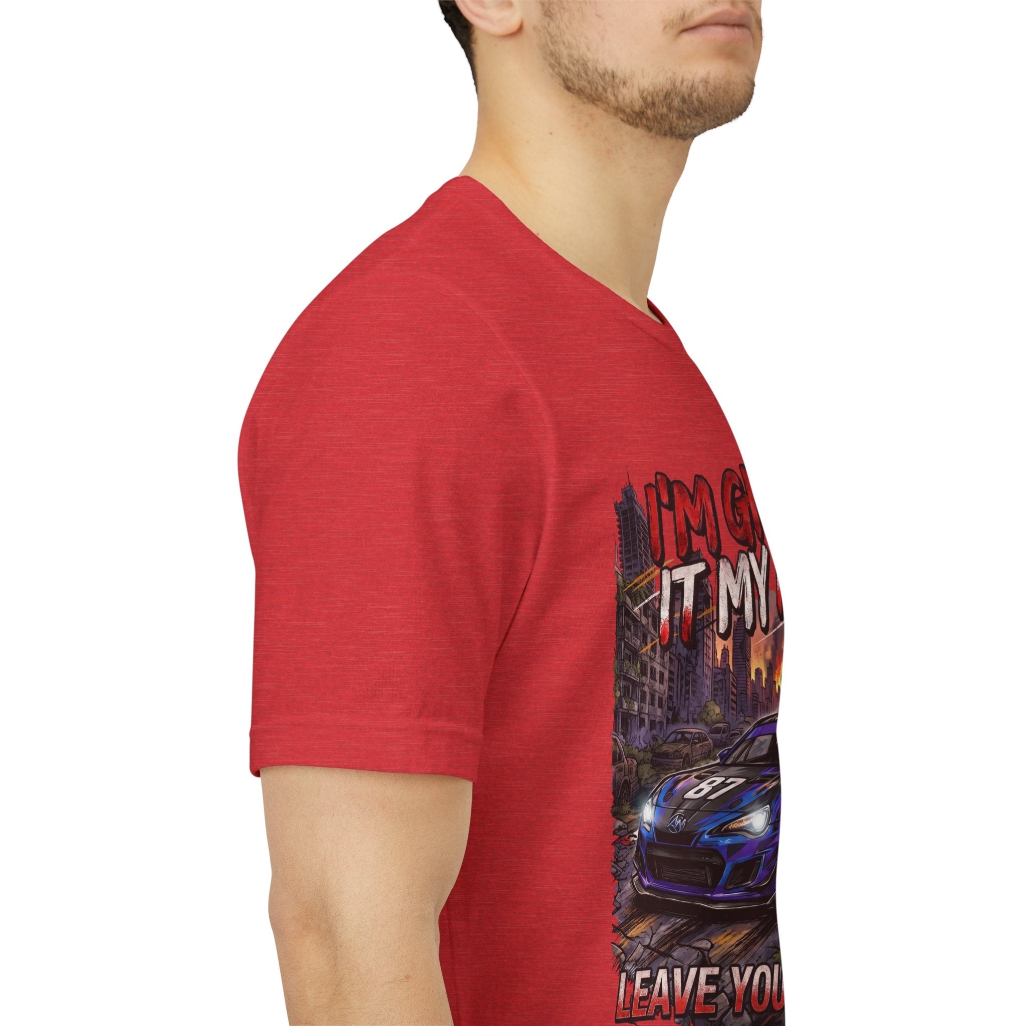 Race Car Tee - "I'm Giving It My All! Leave Your Mark" Motivational Racing T-Shirt