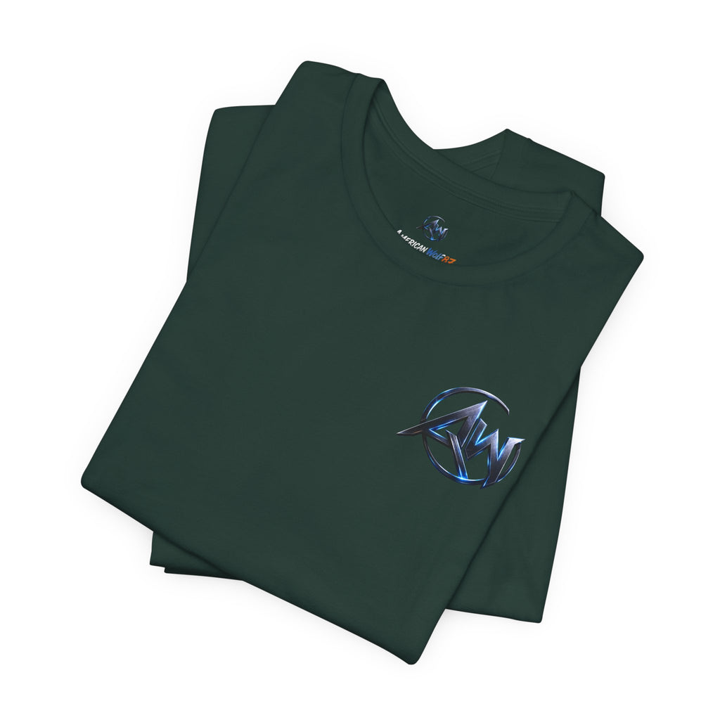 Authentic Cyber Crest Emblem AW Logo Americanwolf Brand Signature Series Soft T-Shirt