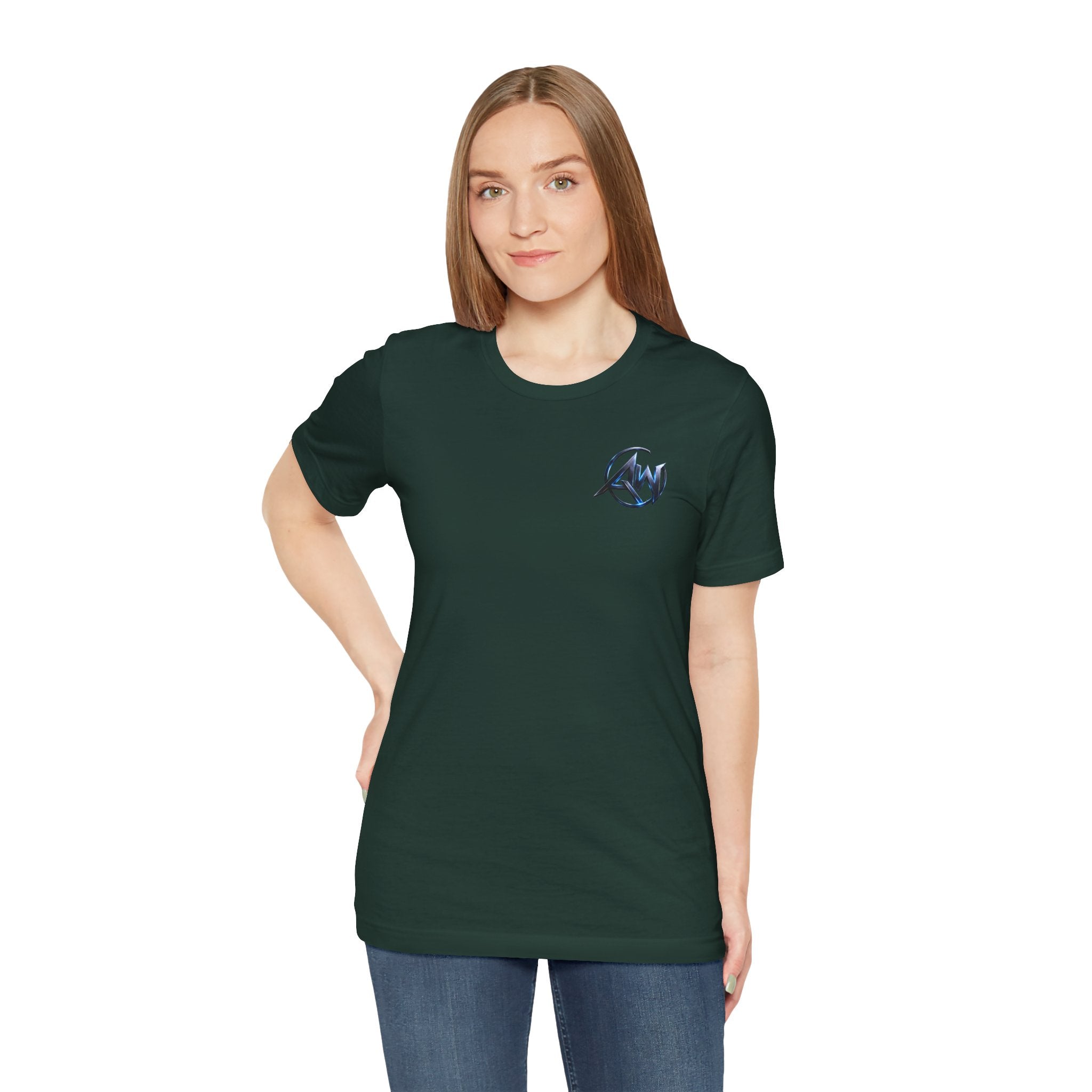 Authentic Cyber Crest Emblem AW Logo Americanwolf Brand Signature Series Soft T-Shirt