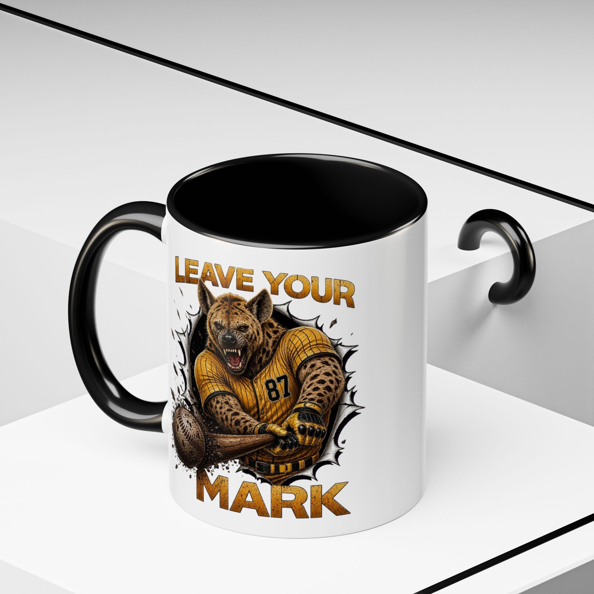 Wild Hyena Baseball  "Leave Your Mark" Fierce Animal Sports Accent Coffee Mug