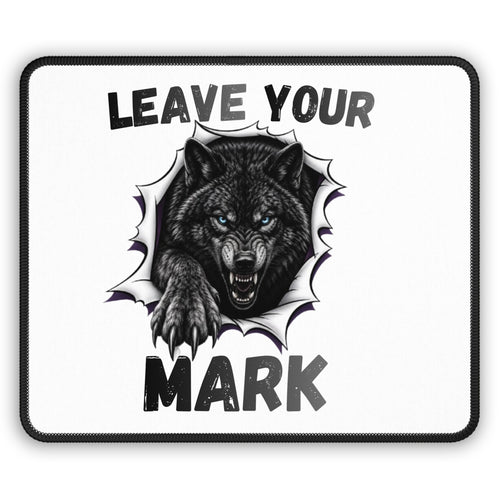 Black Graphic Wolf  "Leave Your Mark" Gaming Mouse Pad