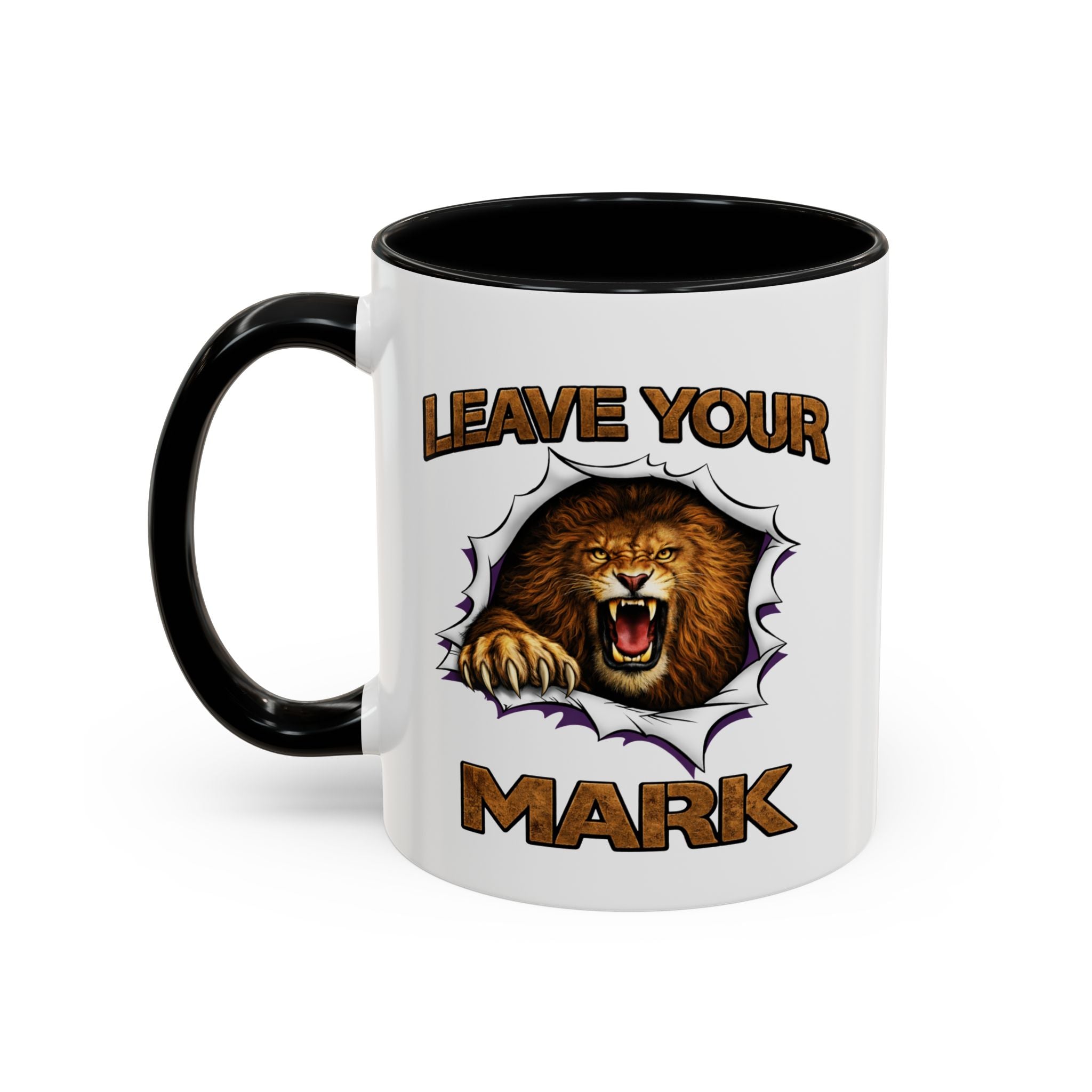 Wild Lion Leave Your Mark Fierce Animal Ceramic Accent Coffee Mug