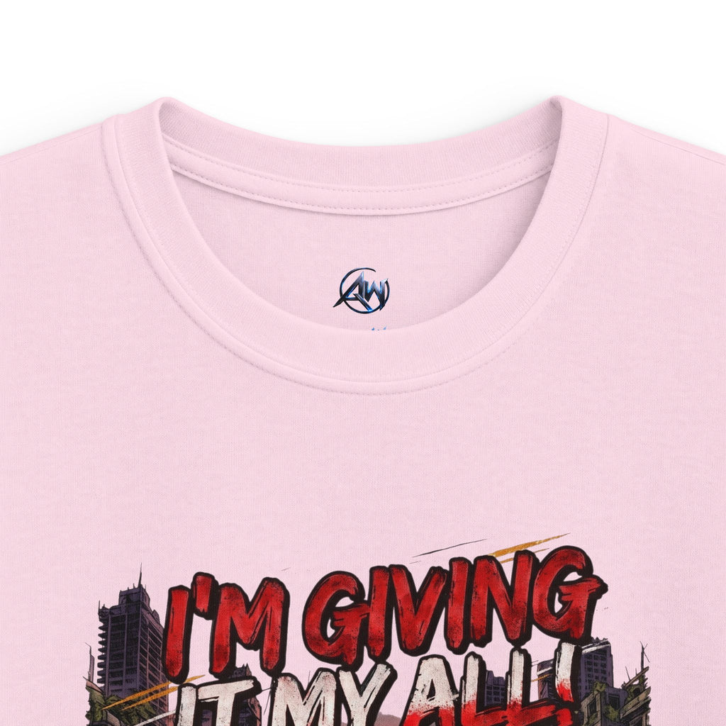 Kids Racing T-Shirt "I'm Giving It My All – Leave Your Mark"
