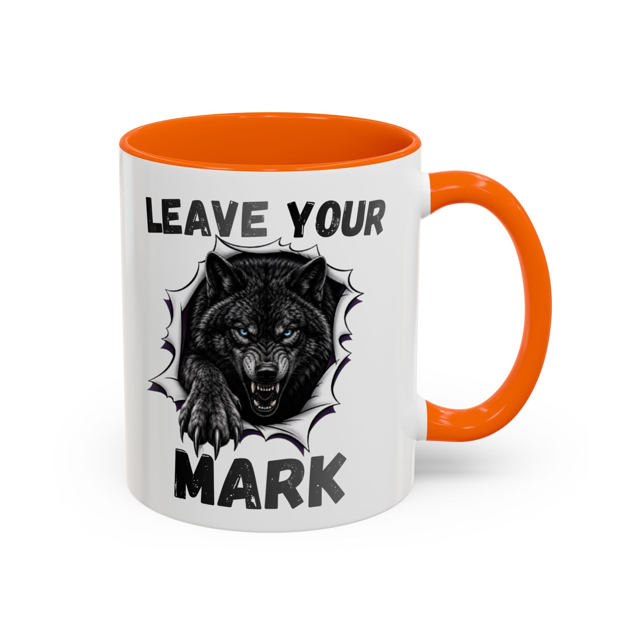 Wild Black Wolf "Leave Your Mark" Fierce Animal Accent Coffee Mug