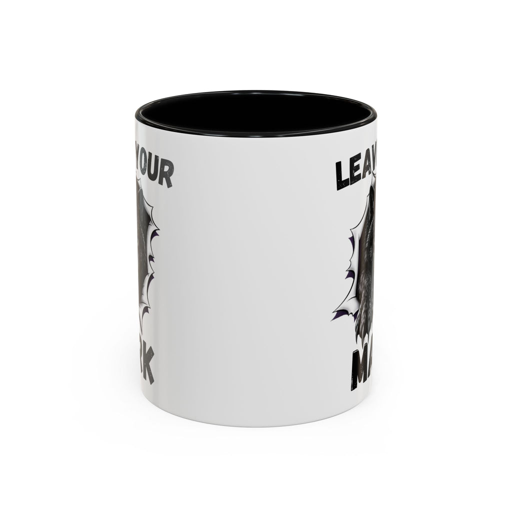 Wild Black Wolf "Leave Your Mark" Fierce Animal Accent Coffee Mug