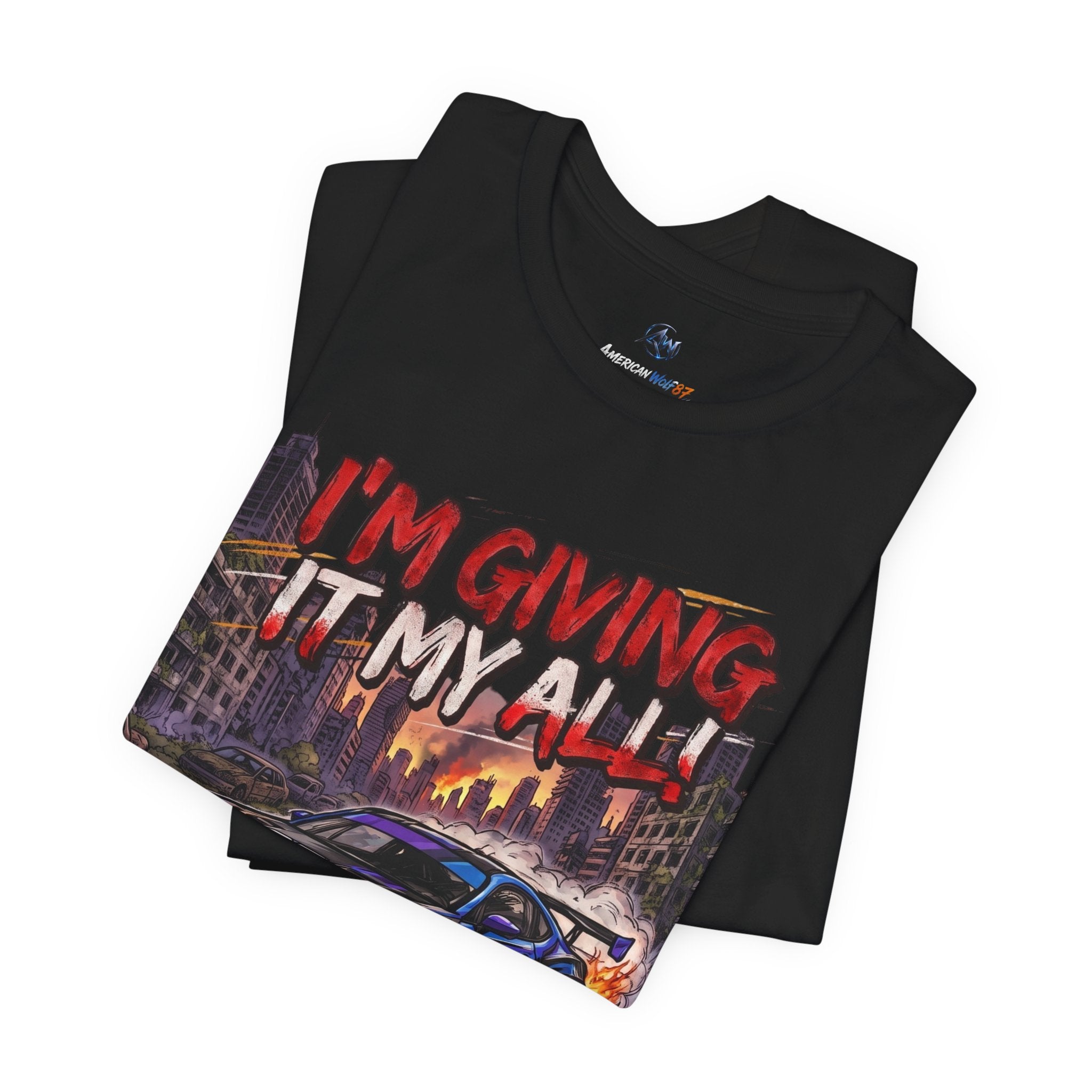 Race Car Tee - "I'm Giving It My All! Leave Your Mark" Motivational Racing T-Shirt