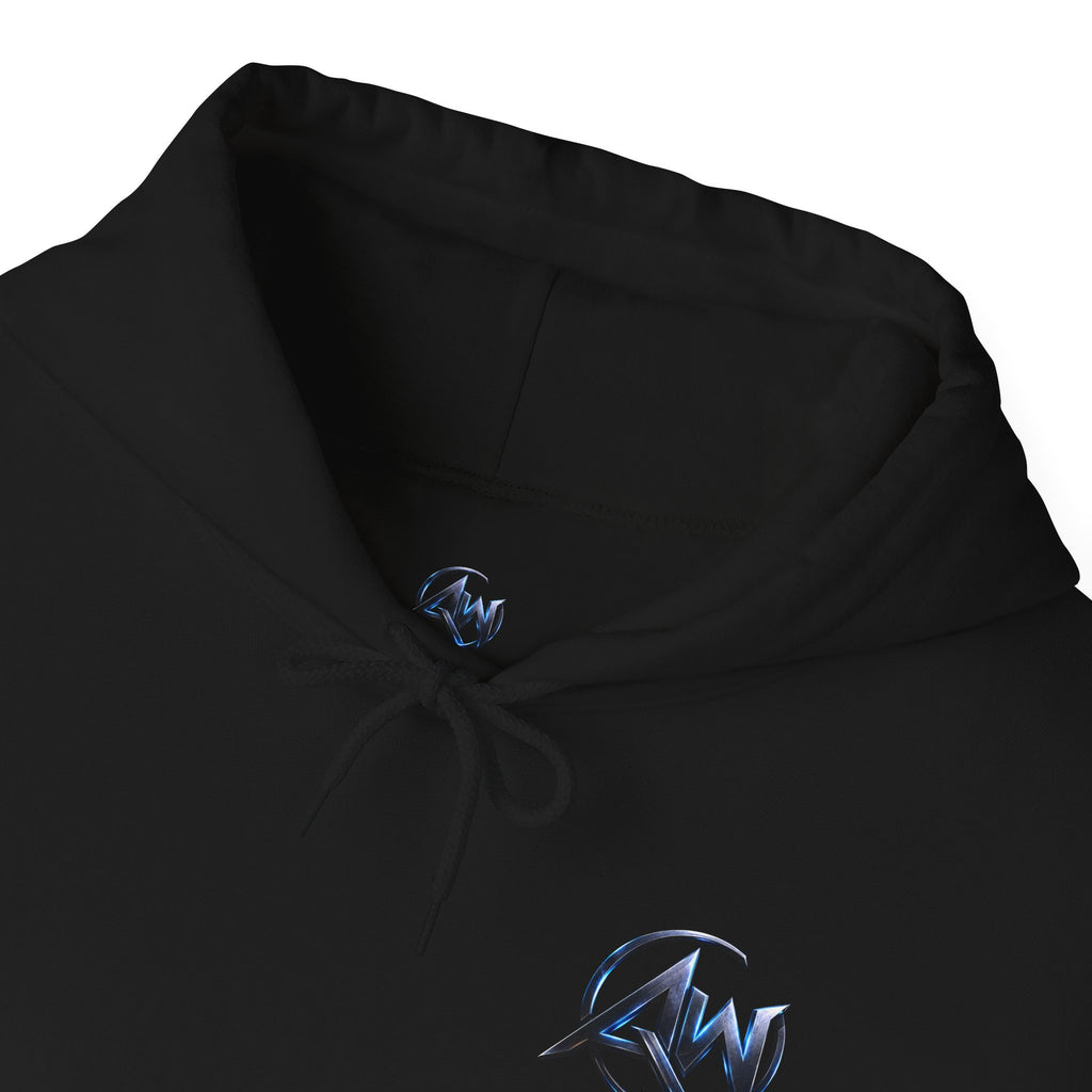 Black Wolf Hoodie "Leave Your Mark" Cyber Crest AW Signature Emblem Pullover drawstring Sweater
