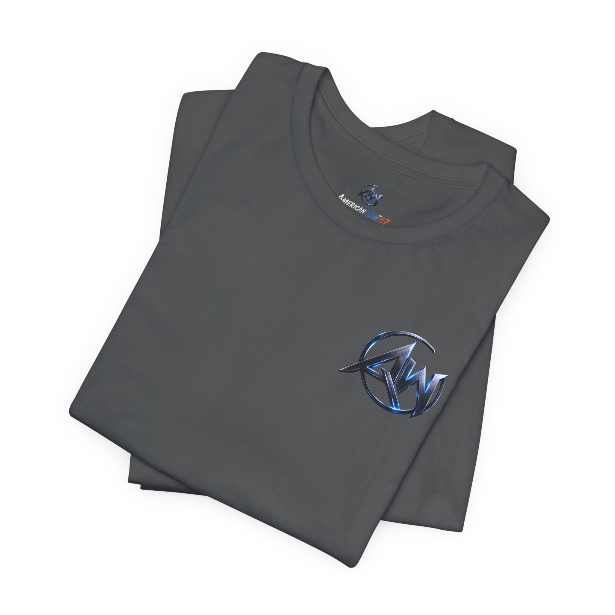 Authentic Cyber Crest Emblem AW Logo Americanwolf Brand Signature Series Soft T-Shirt