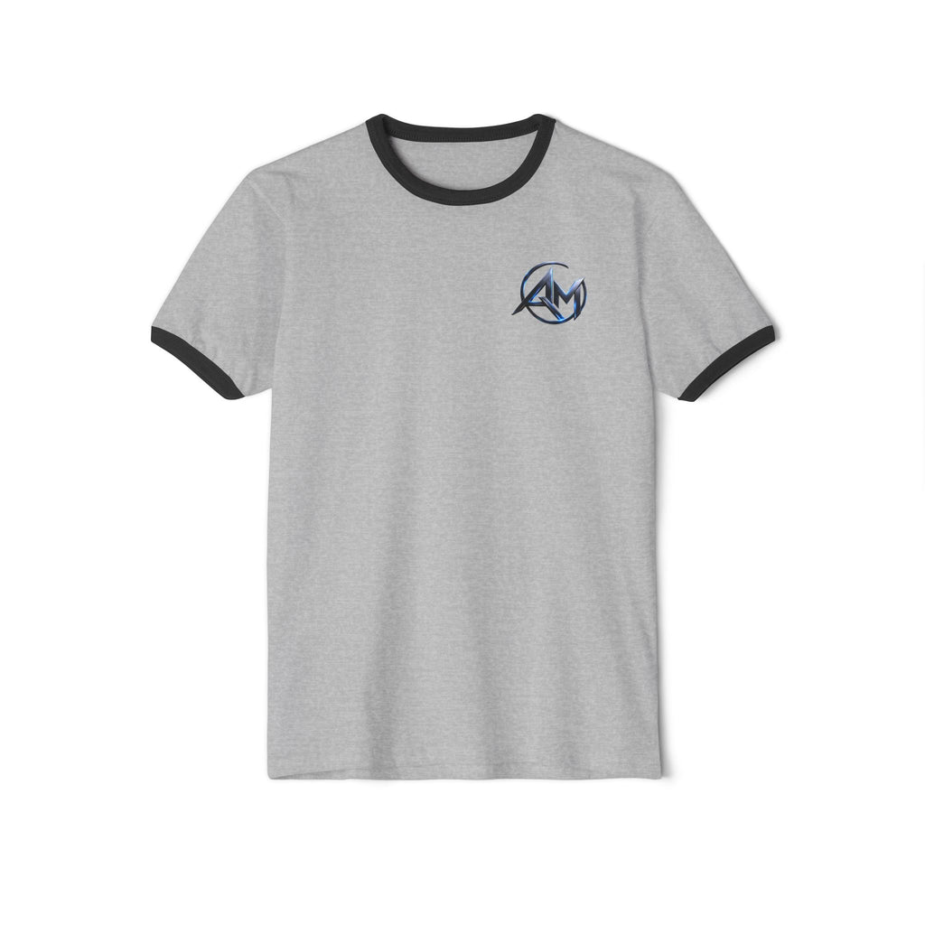 Americanwolf-AM Brand Signature Logo Vintage Ringer T-Shirt