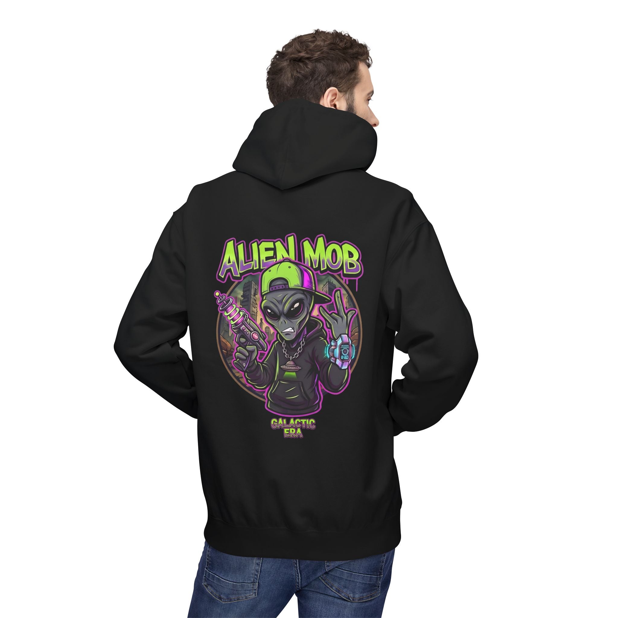 Alien Mob Galactic Era Graphic Alien Hip Hop Pullover Hoodie