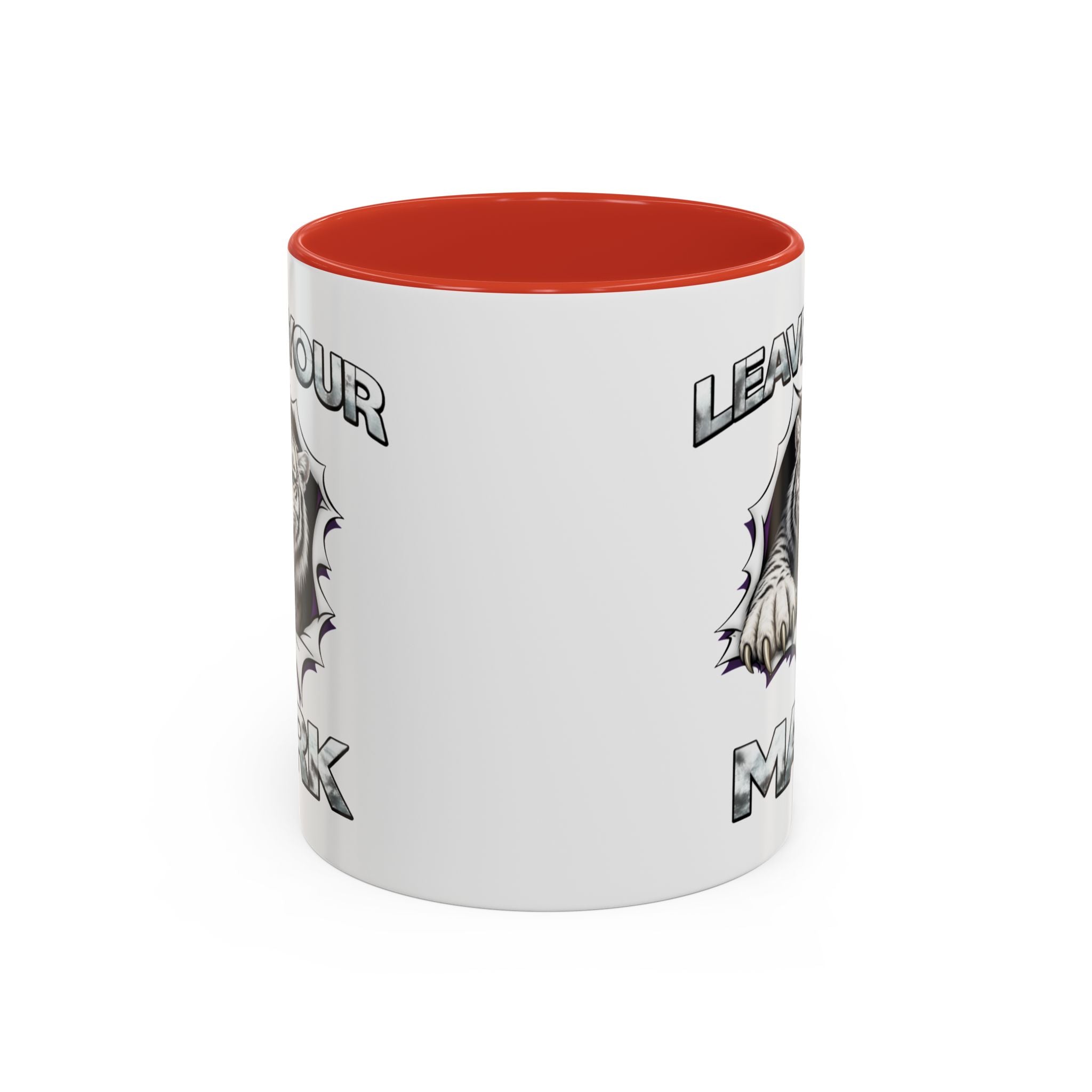 Wild White Tiger "Leave Your Mark" Fierce Animal Accent Coffee Mug
