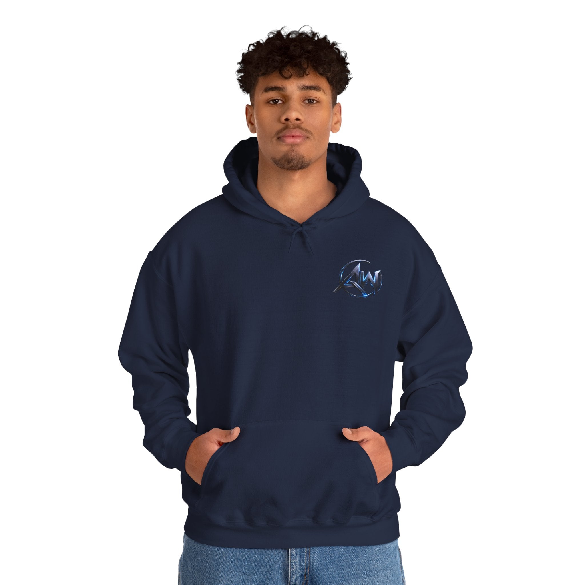 Black Wolf Hoodie "Leave Your Mark" Cyber Crest AW Signature Emblem Pullover drawstring Sweater