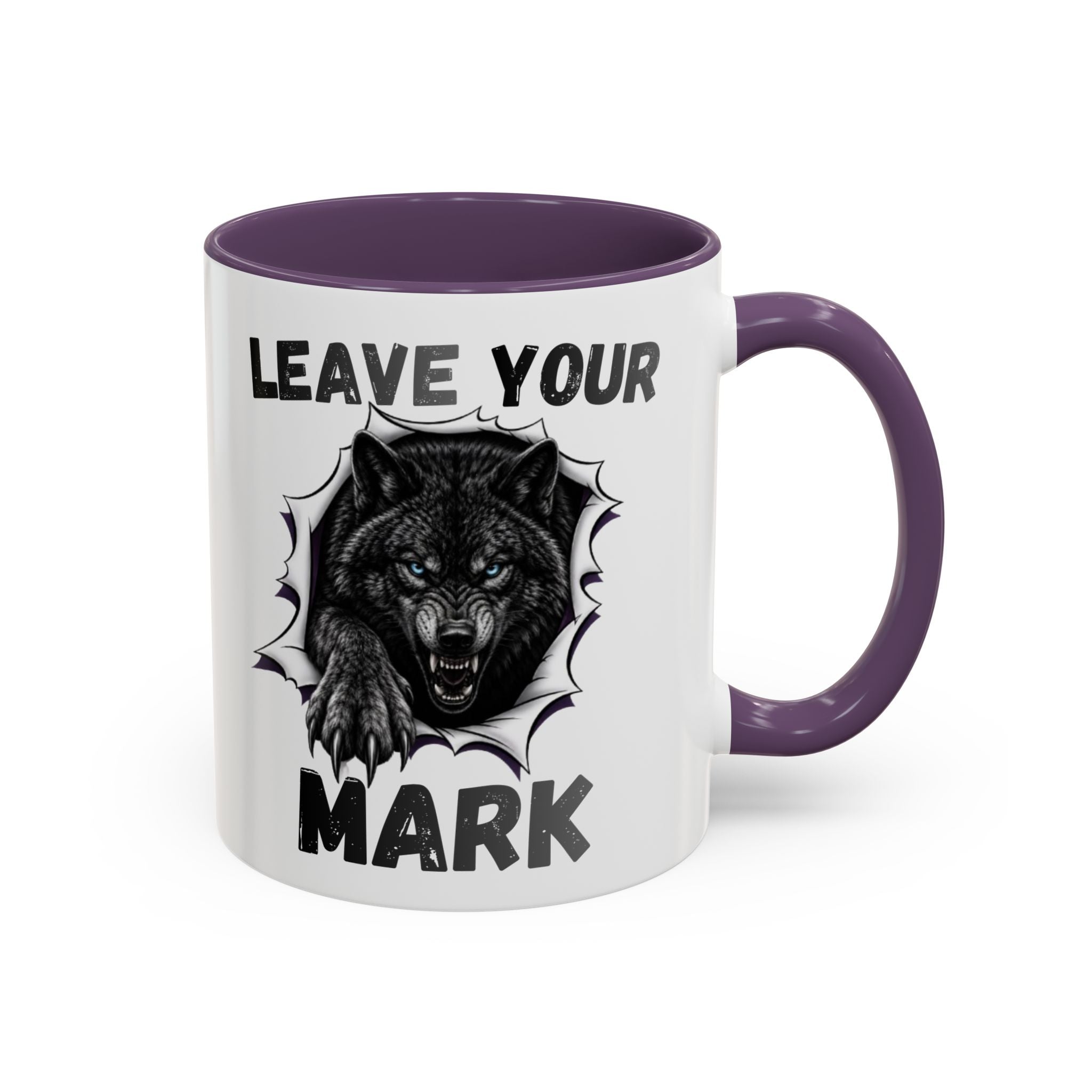 Wild Black Wolf "Leave Your Mark" Fierce Animal Accent Coffee Mug