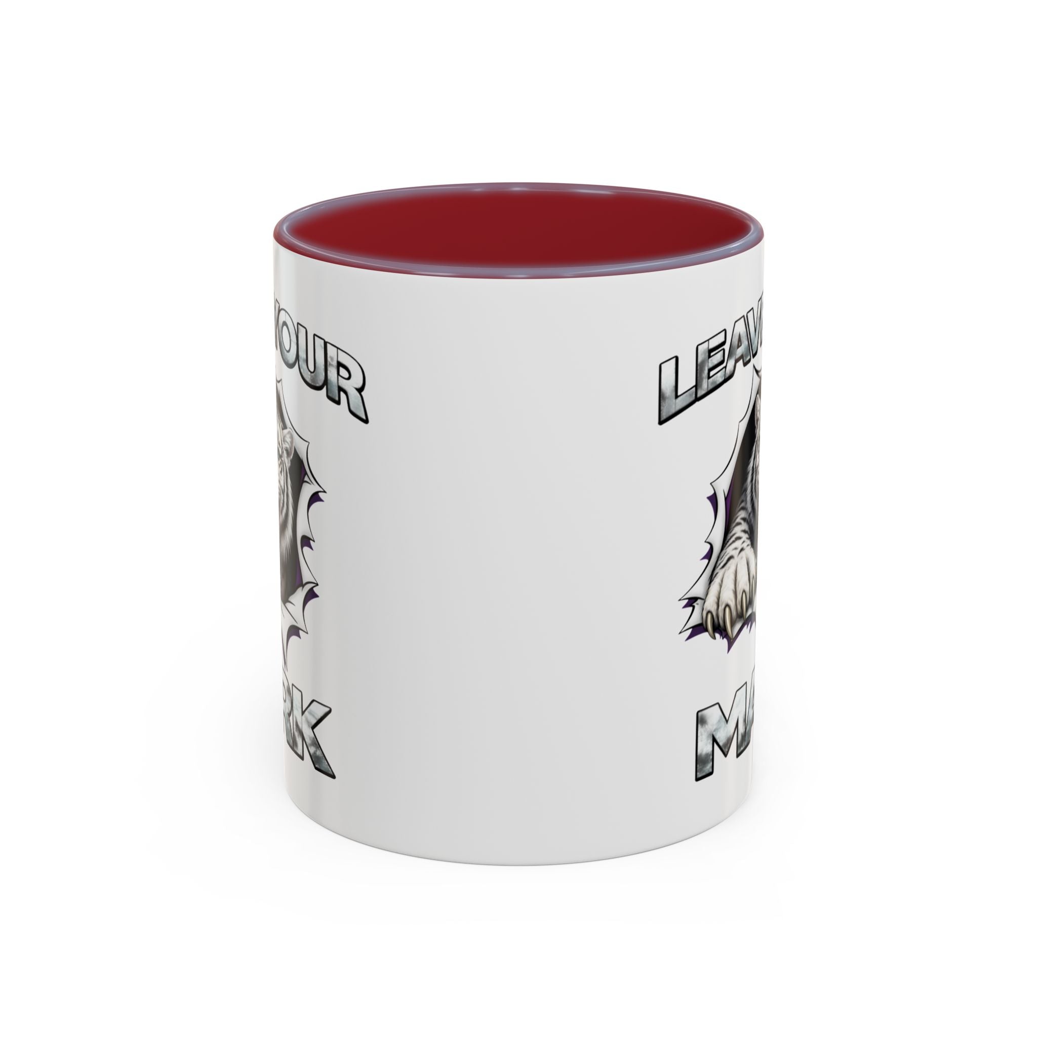 Wild White Tiger "Leave Your Mark" Fierce Animal Accent Coffee Mug