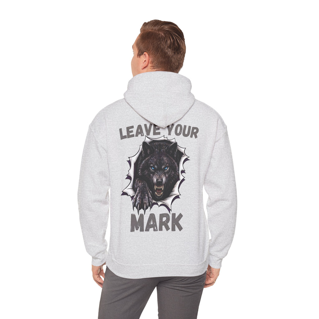 Black Wolf Hoodie "Leave Your Mark" Cyber Crest AW Signature Emblem Pullover drawstring Sweater