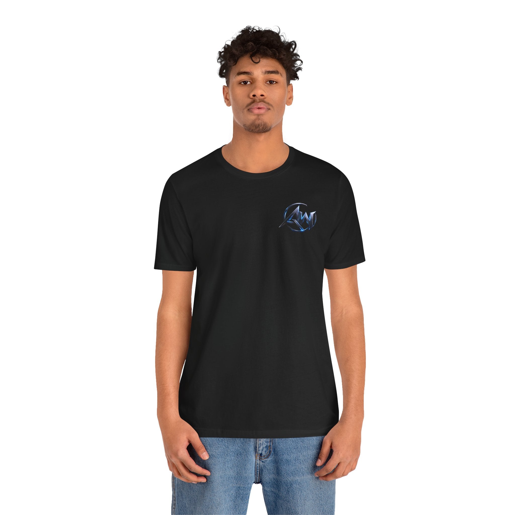 Authentic Cyber Crest Emblem AW Logo Americanwolf Brand Signature Series Soft T-Shirt