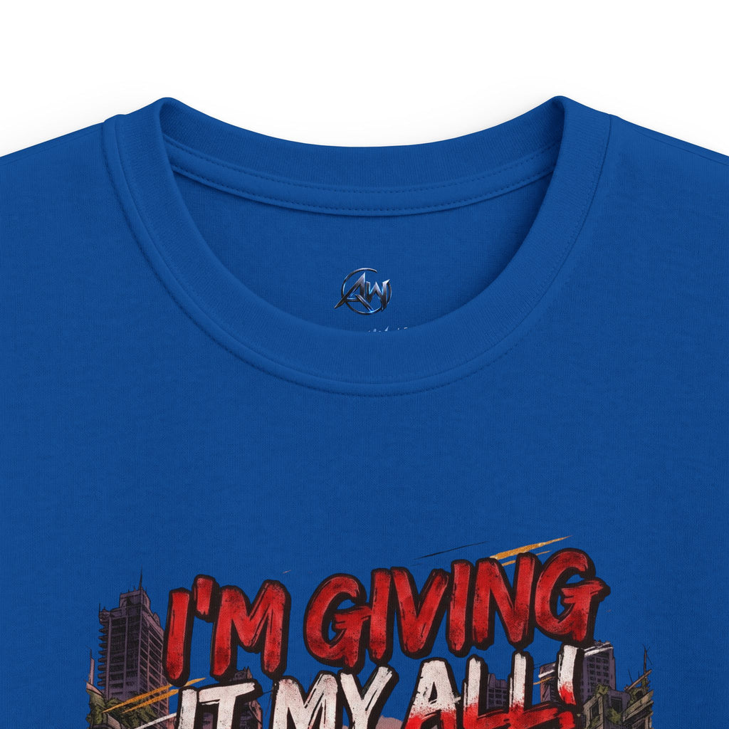 Kids Racing T-Shirt "I'm Giving It My All – Leave Your Mark"