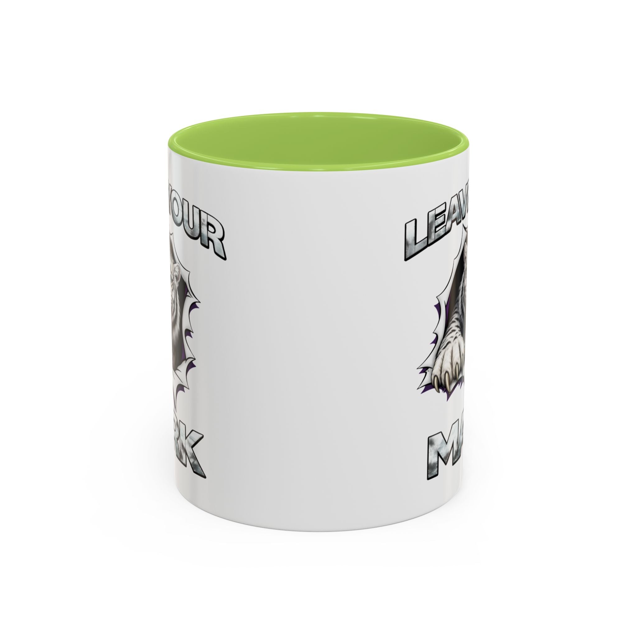 Wild White Tiger "Leave Your Mark" Fierce Animal Accent Coffee Mug