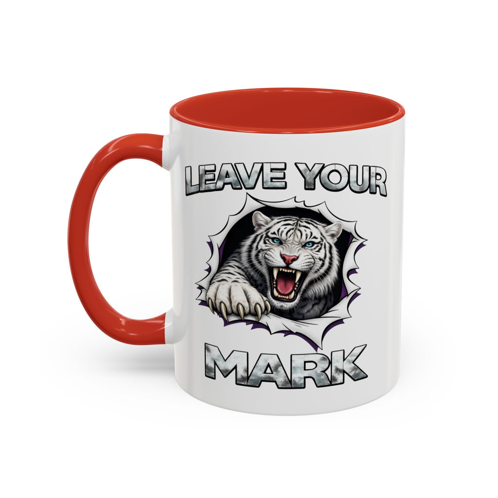 Wild White Tiger "Leave Your Mark" Fierce Animal Accent Coffee Mug