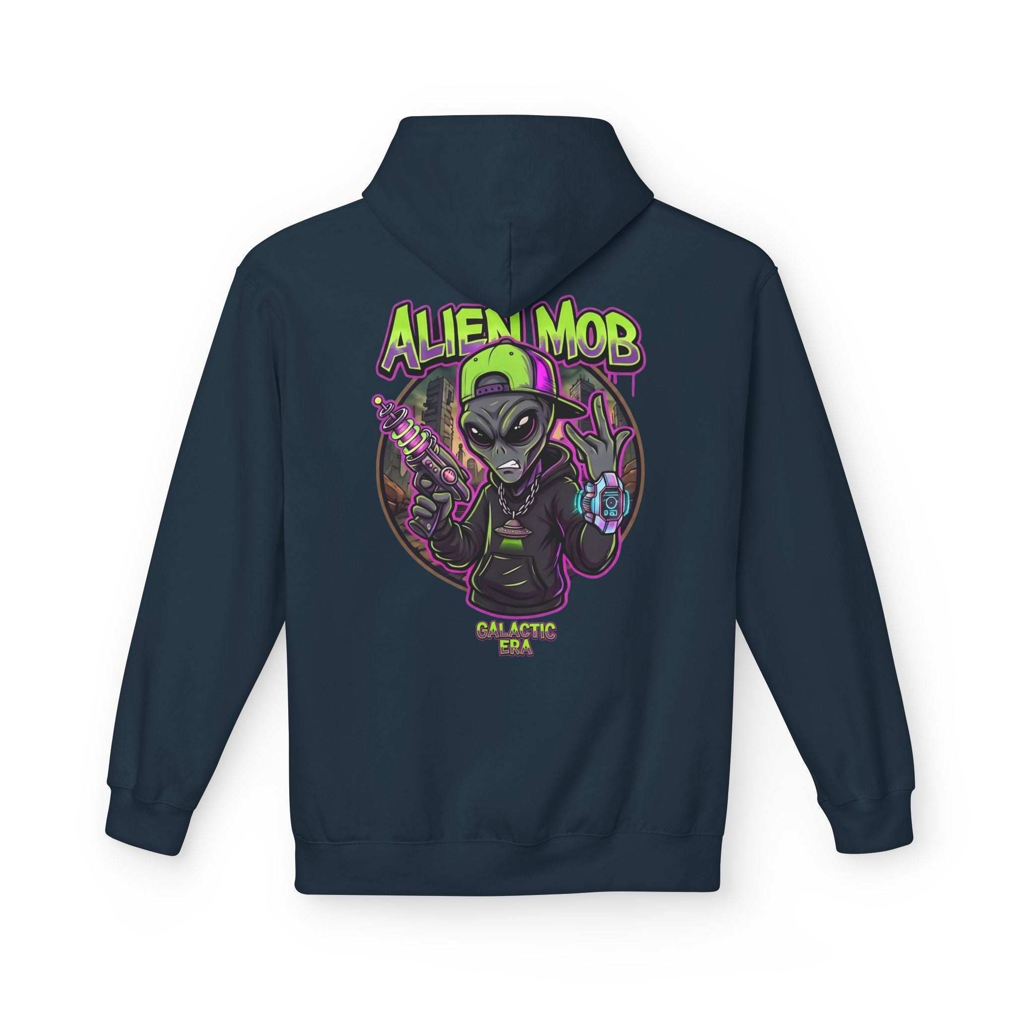 Alien Hip Hop Graphic Pullover Hoodie – Alien Mob Galactic Era - Americanwolf87