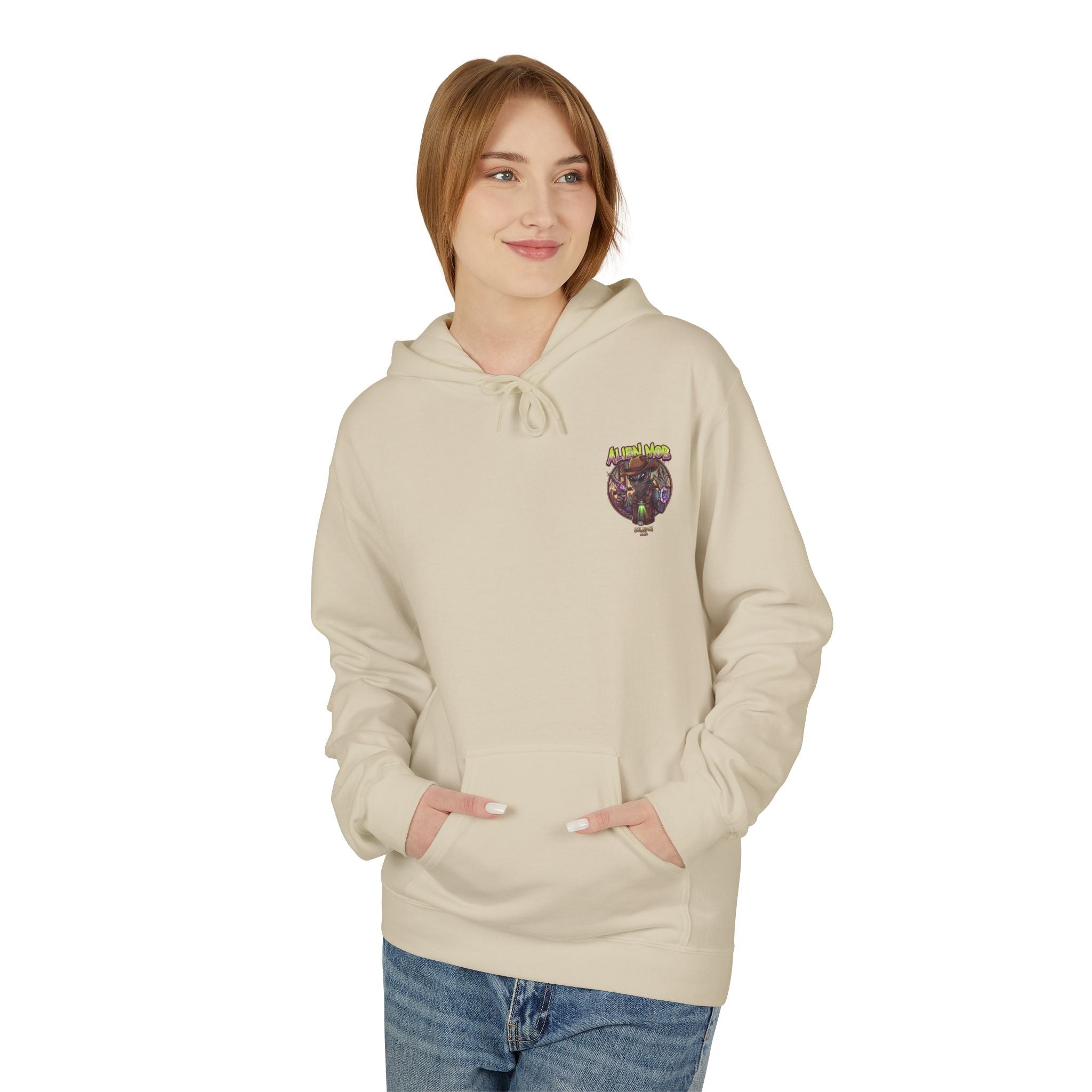 Alien Mob Graphic Hoodie — Retro Sci‑Fi Alien Cowboy Pullover - Americanwolf87