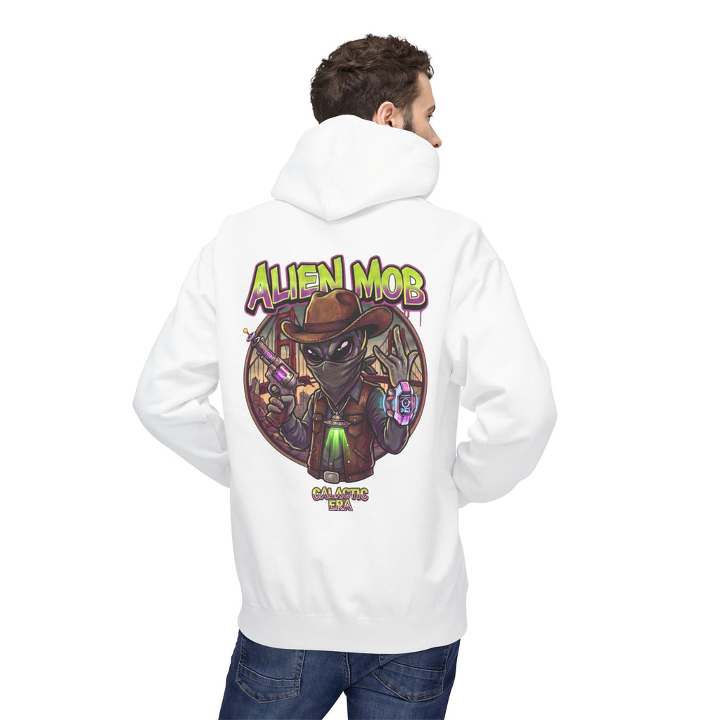 Alien Mob Graphic Hoodie — Retro Sci‑Fi Alien Cowboy Pullover - Americanwolf87