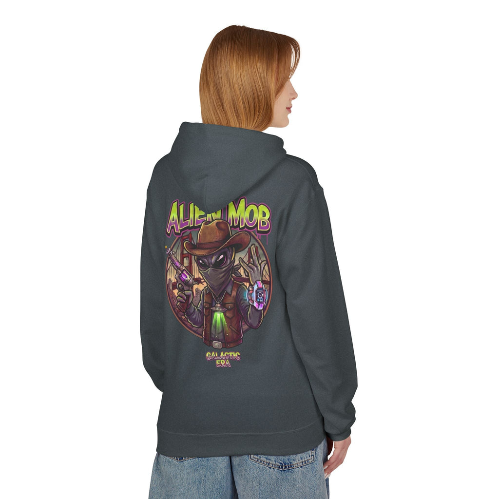 Alien Mob Graphic Hoodie — Retro Sci‑Fi Alien Cowboy Pullover - Americanwolf87