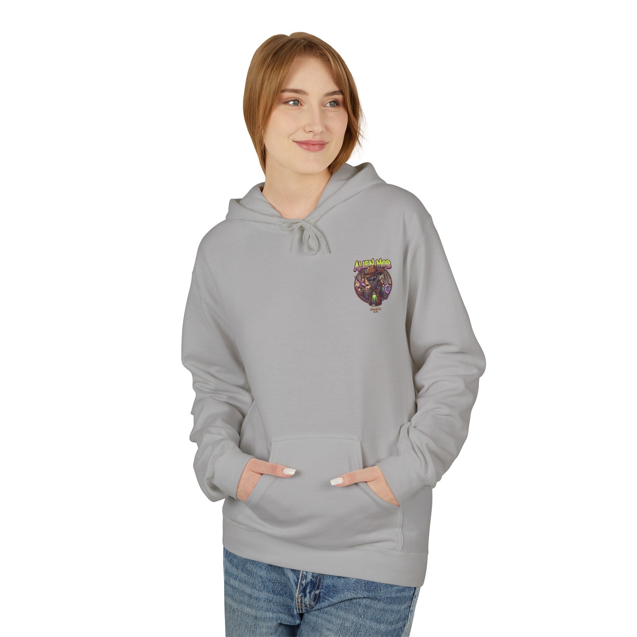 Alien Mob Graphic Hoodie — Retro Sci‑Fi Alien Cowboy Pullover - Americanwolf87