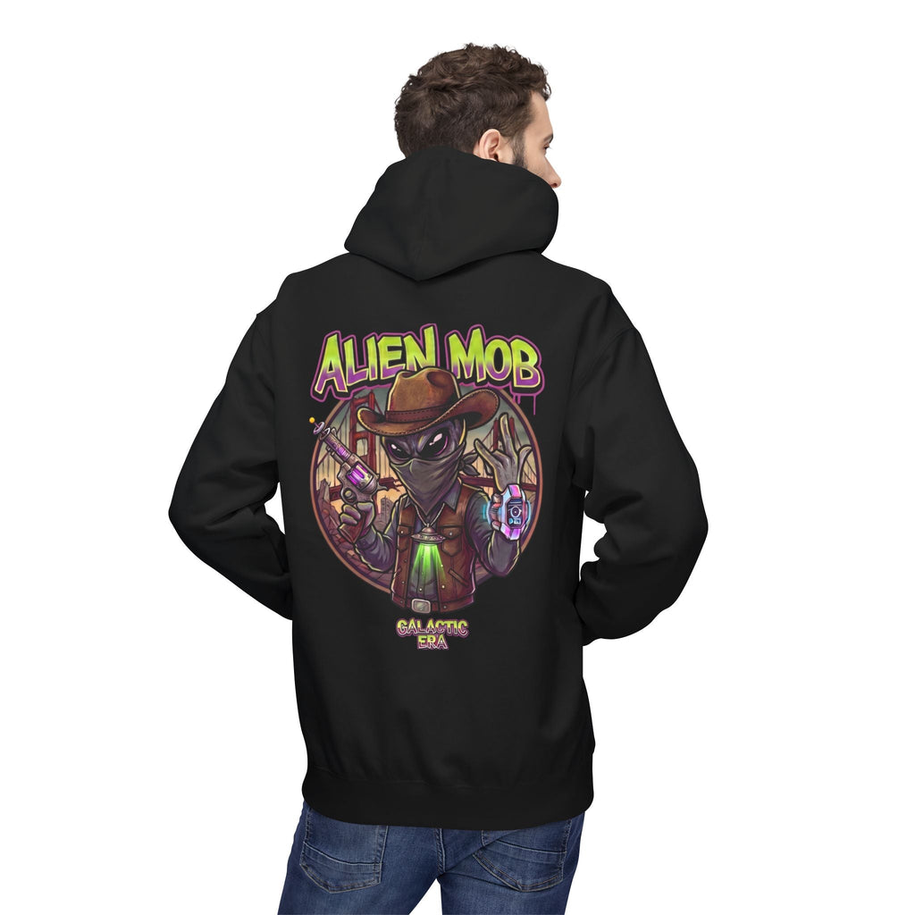 Alien Mob Graphic Hoodie — Retro Sci‑Fi Alien Cowboy Pullover - Americanwolf87