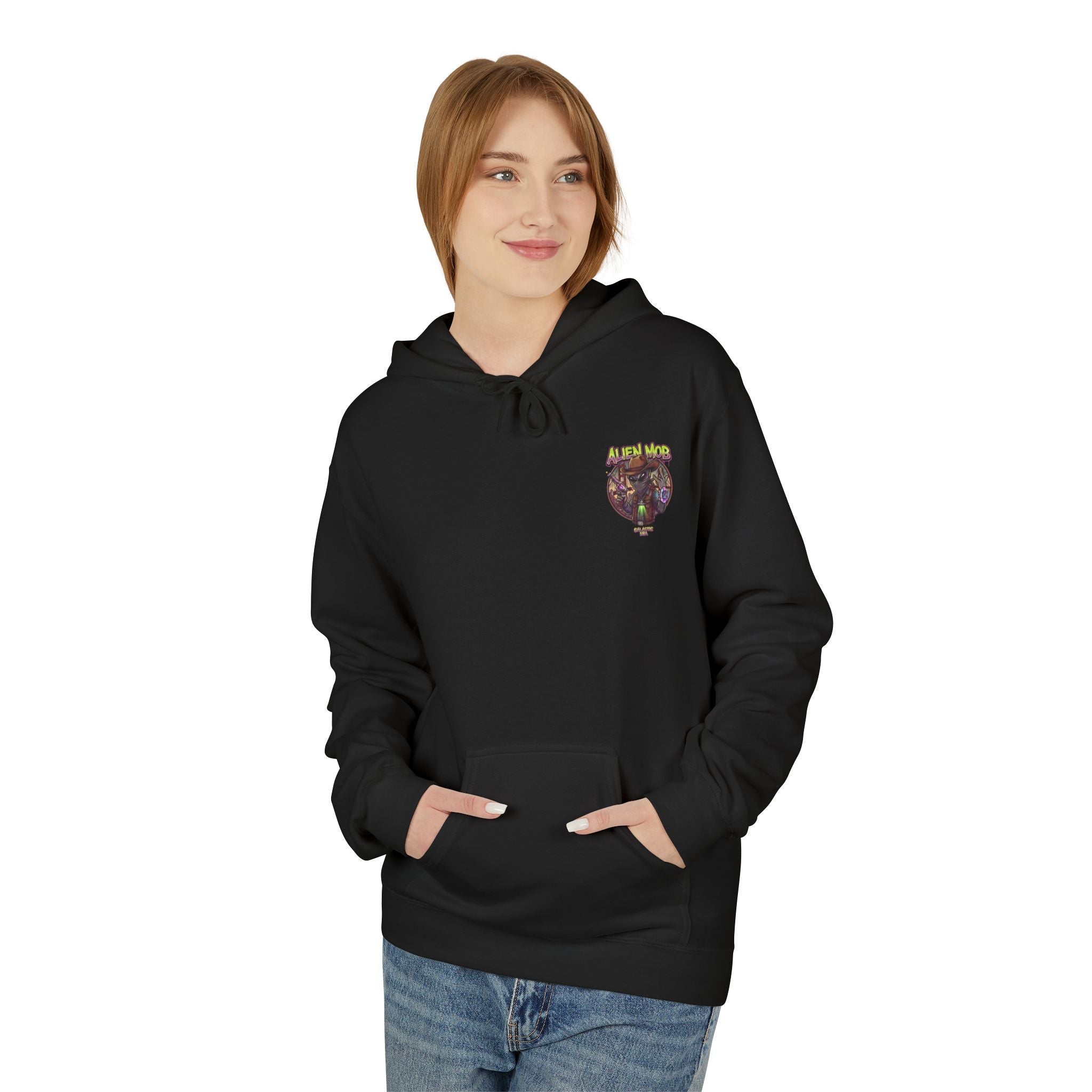Alien Mob Graphic Hoodie — Retro Sci‑Fi Alien Cowboy Pullover - Americanwolf87