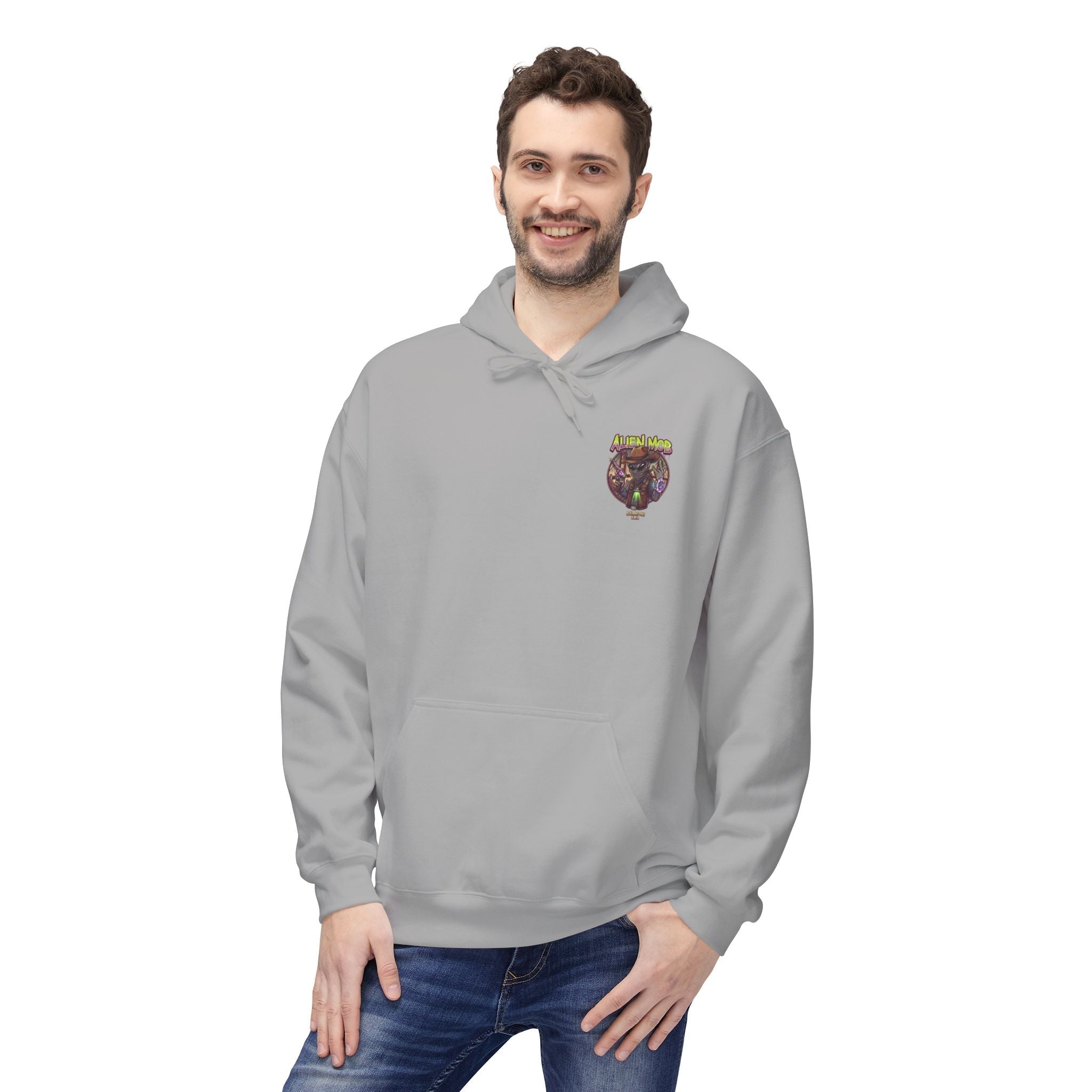 Alien Mob Graphic Hoodie — Retro Sci‑Fi Alien Cowboy Pullover - Americanwolf87