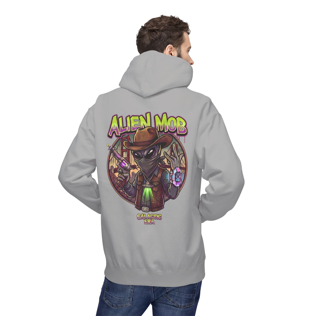 Alien Mob Graphic Hoodie — Retro Sci‑Fi Alien Cowboy Pullover - Americanwolf87