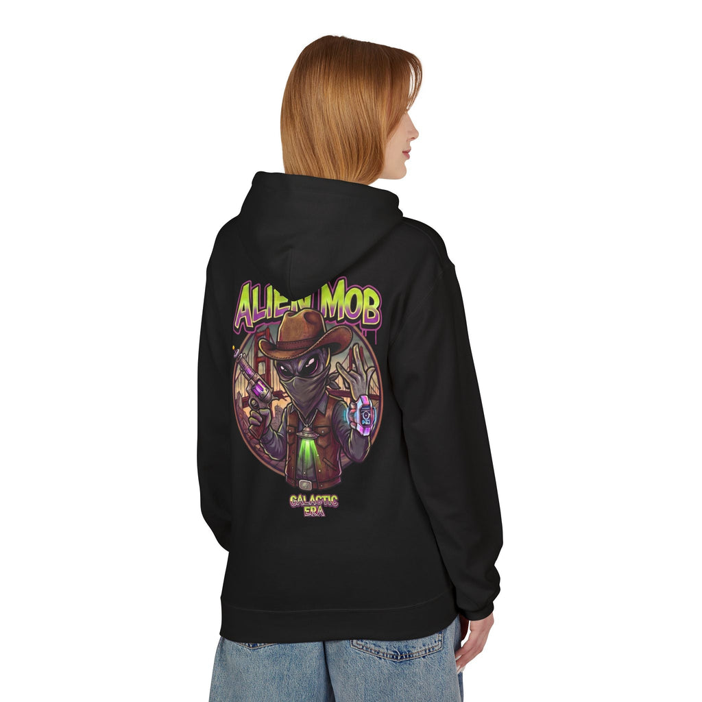 Alien Mob Graphic Hoodie — Retro Sci‑Fi Alien Cowboy Pullover - Americanwolf87