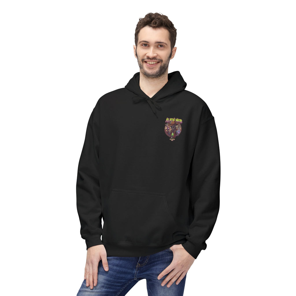 Alien Mob Graphic Hoodie — Retro Sci‑Fi Alien Cowboy Pullover - Americanwolf87