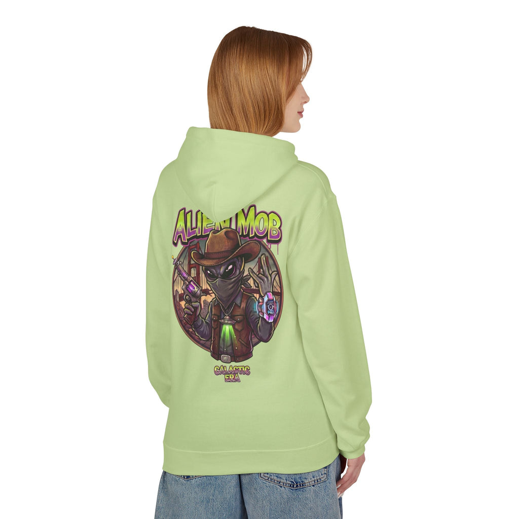 Alien Mob Graphic Hoodie — Retro Sci‑Fi Alien Cowboy Pullover - Americanwolf87