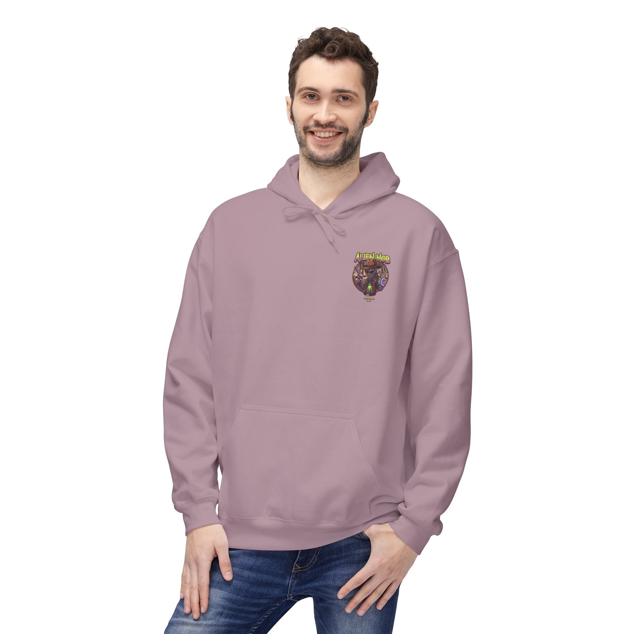 Alien Mob Graphic Hoodie — Retro Sci‑Fi Alien Cowboy Pullover - Americanwolf87