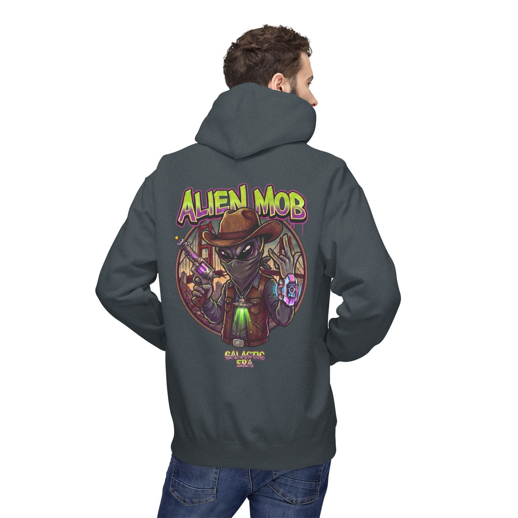 Alien Mob Graphic Hoodie — Retro Sci‑Fi Alien Cowboy Pullover - Americanwolf87