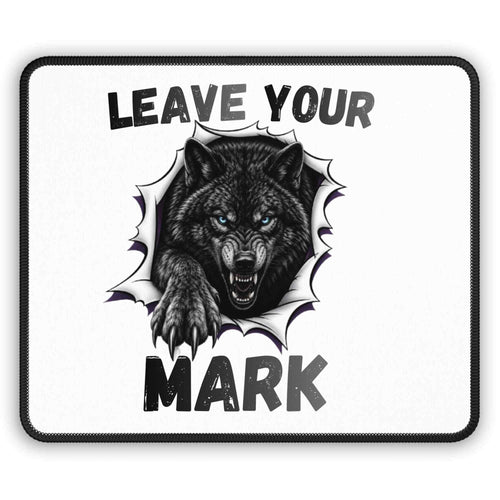 Black Graphic Wolf "Leave Your Mark" Gaming Mouse Pad - Americanwolf87