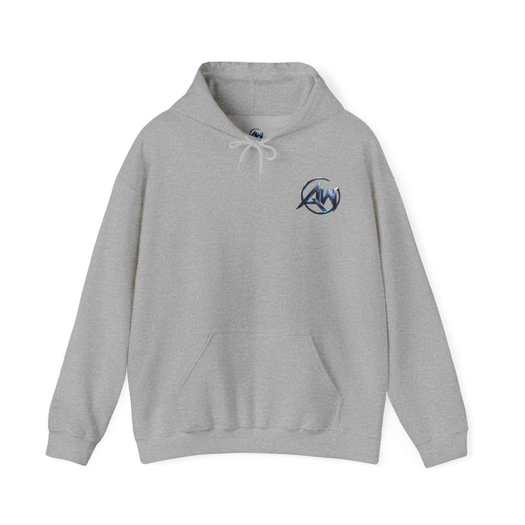 Black Wolf Hoodie "Leave Your Mark" Cyber Crest AW Signature Emblem Pullover drawstring Sweater - Americanwolf87