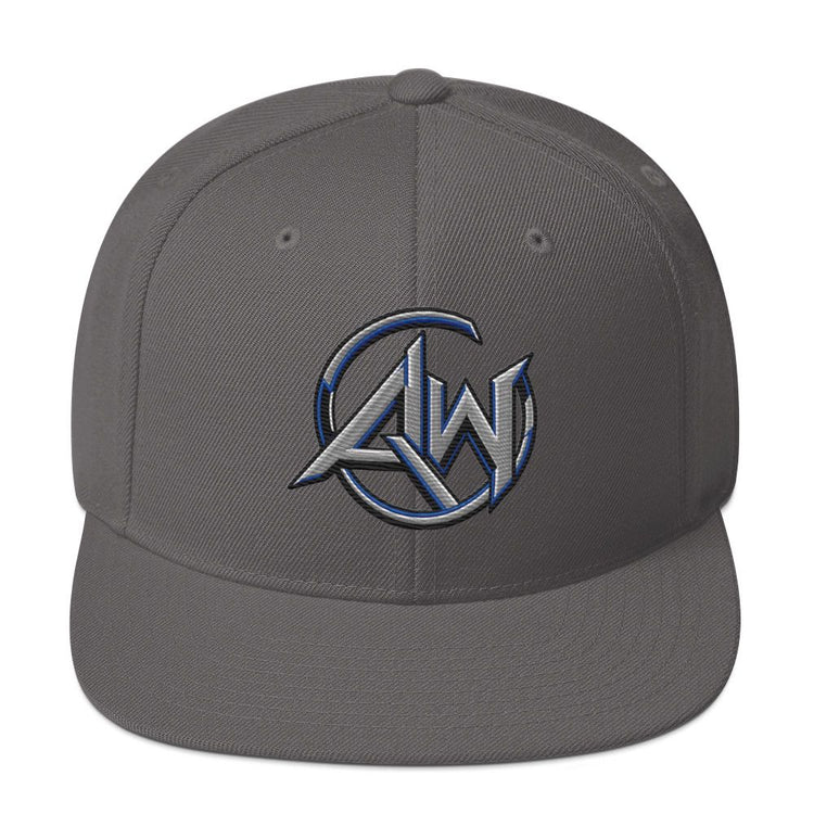 A black structured baseball cap with a white embroidered AW logo on the front, shown against a plain white background.