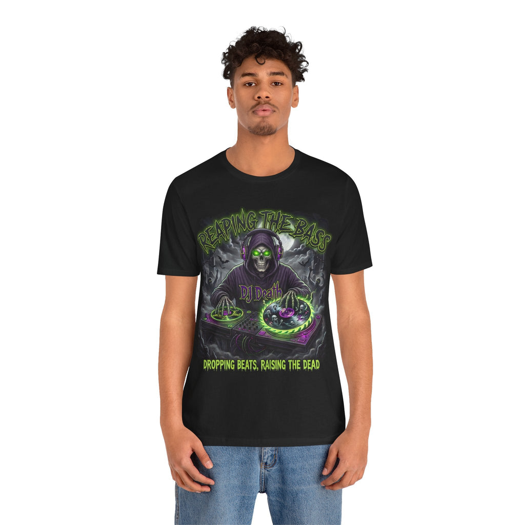 DJ T-Shirt Reaping the Bass Gothic EDM Graphic Tee - Americanwolf87