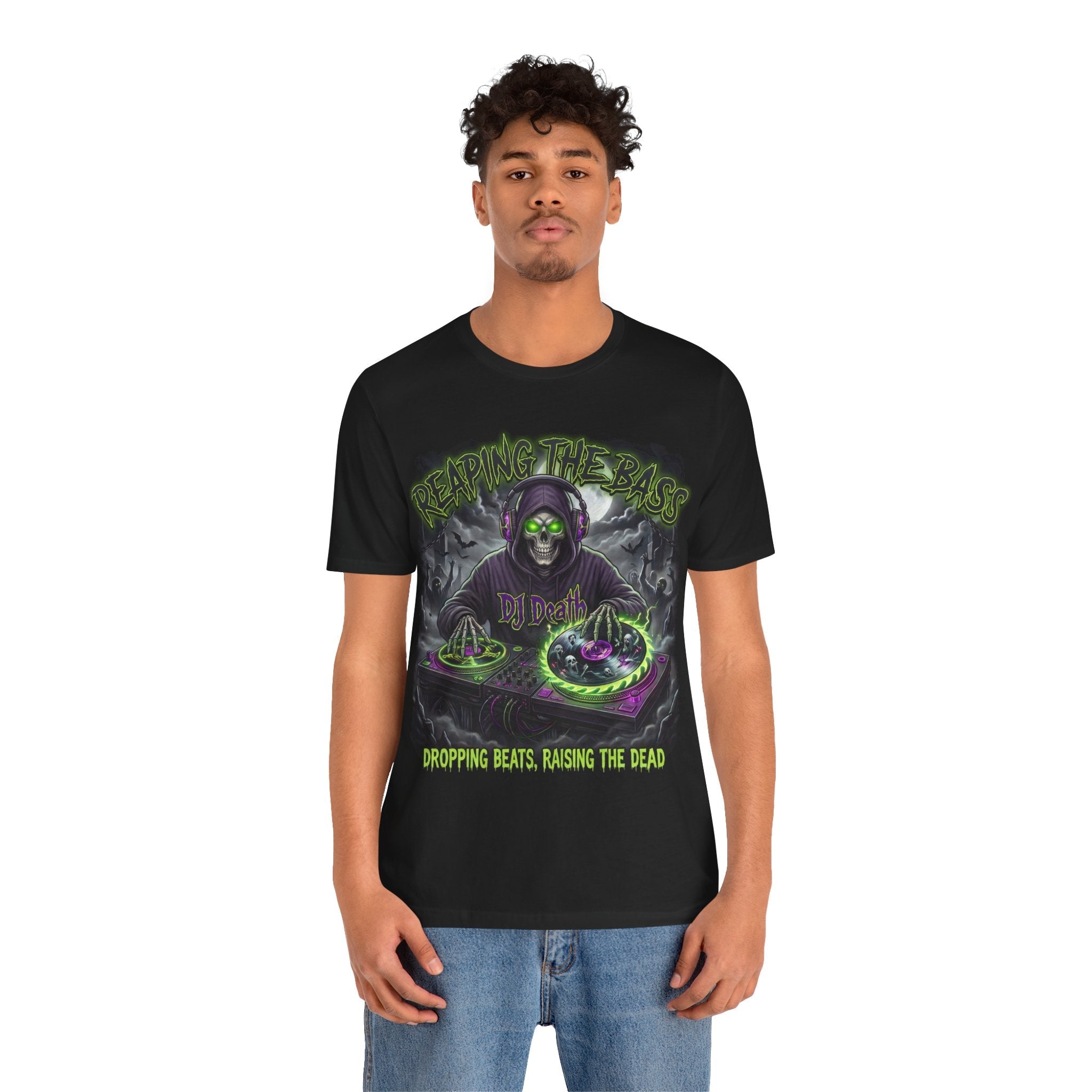DJ T-Shirt Reaping the Bass Gothic EDM Graphic Tee - Americanwolf87