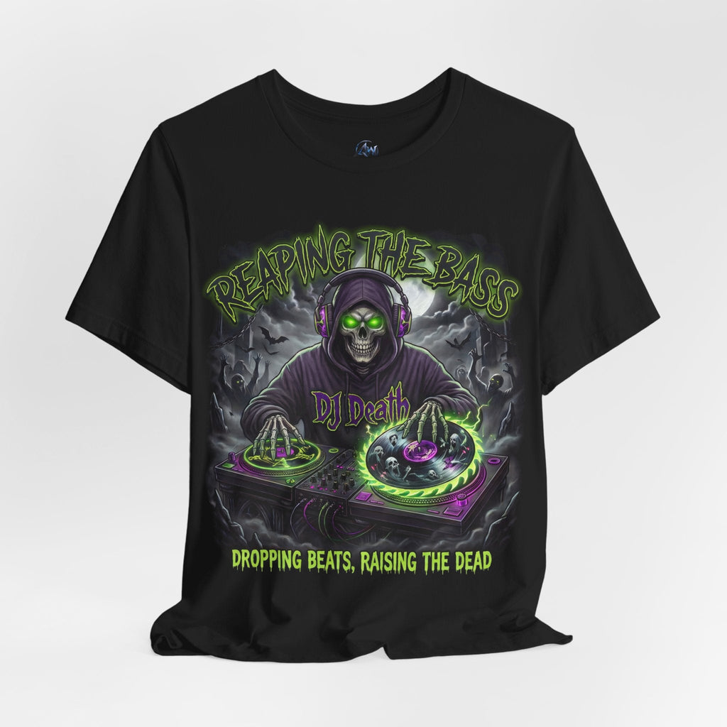 DJ T-Shirt Reaping the Bass Gothic EDM Graphic Tee - Americanwolf87