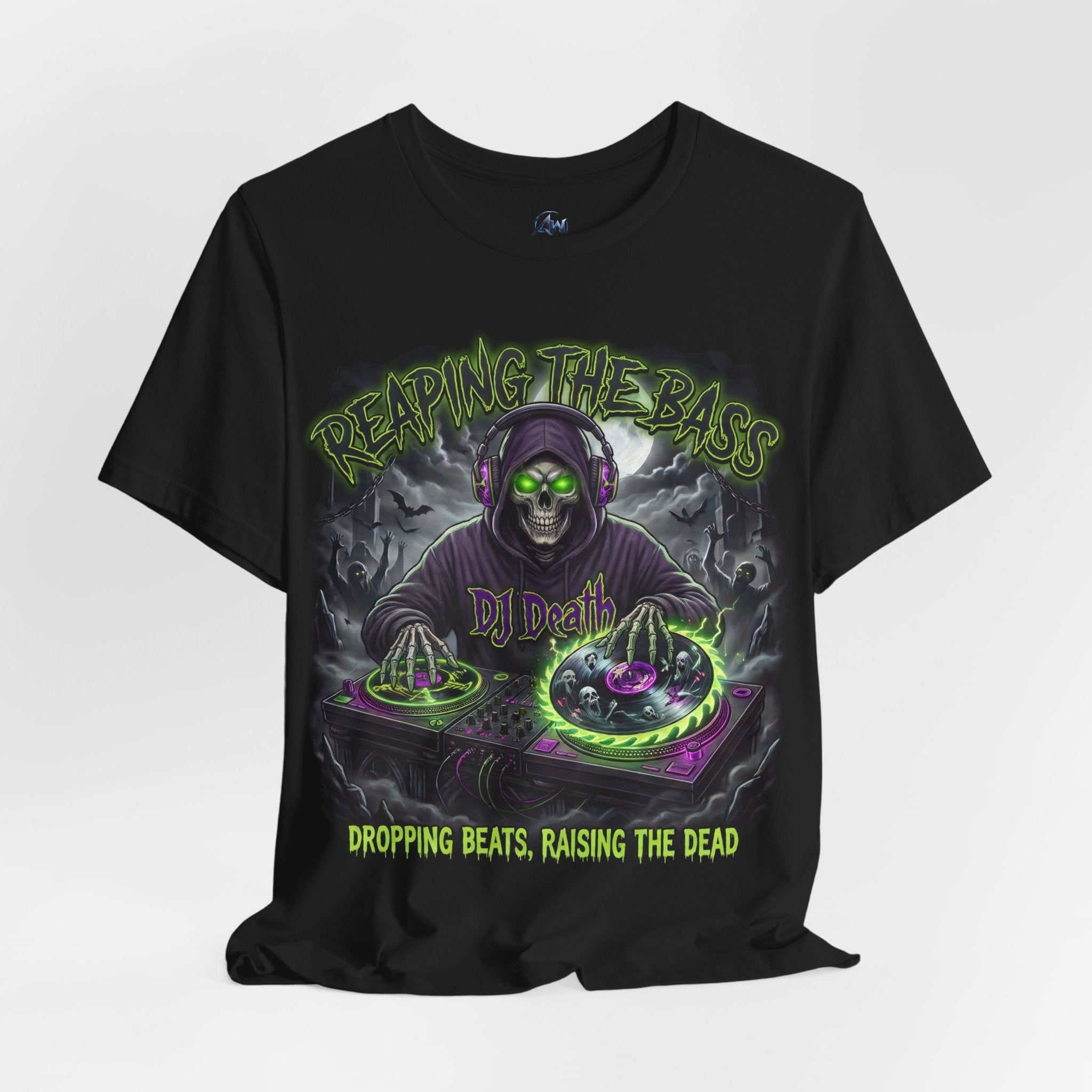 DJ T-Shirt Reaping the Bass Gothic EDM Graphic Tee - Americanwolf87
