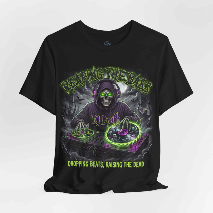 DJ T-Shirt Reaping the Bass Gothic EDM Graphic Tee - Americanwolf87