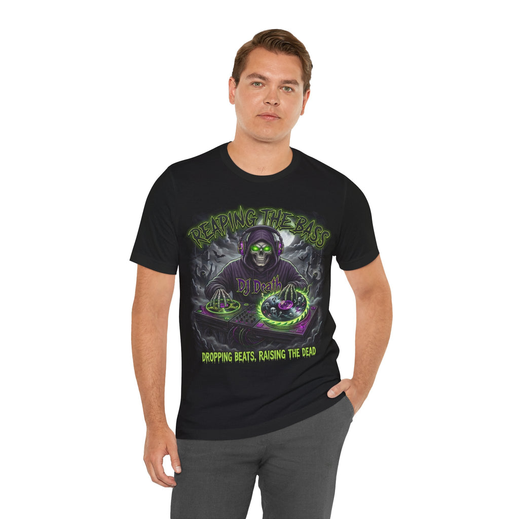 DJ T-Shirt Reaping the Bass Gothic EDM Graphic Tee - Americanwolf87