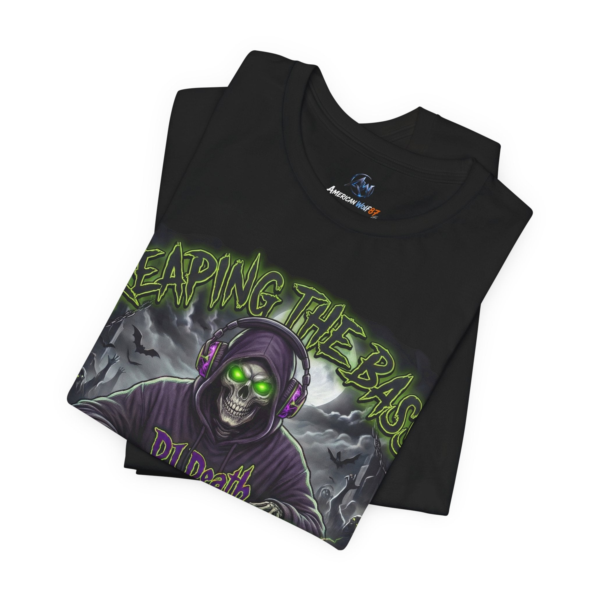 DJ T-Shirt Reaping the Bass Gothic EDM Graphic Tee - Americanwolf87