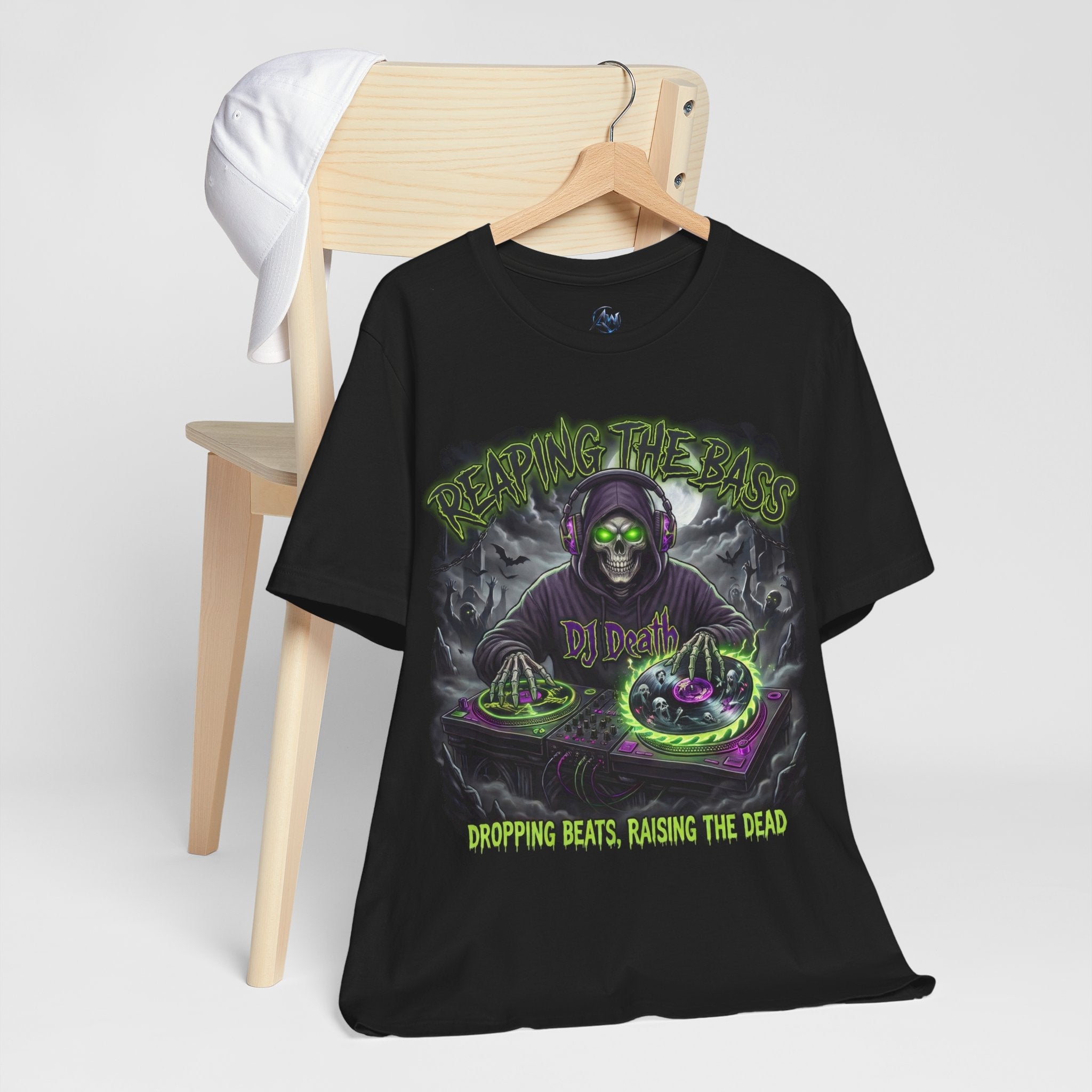 DJ T-Shirt Reaping the Bass Gothic EDM Graphic Tee - Americanwolf87
