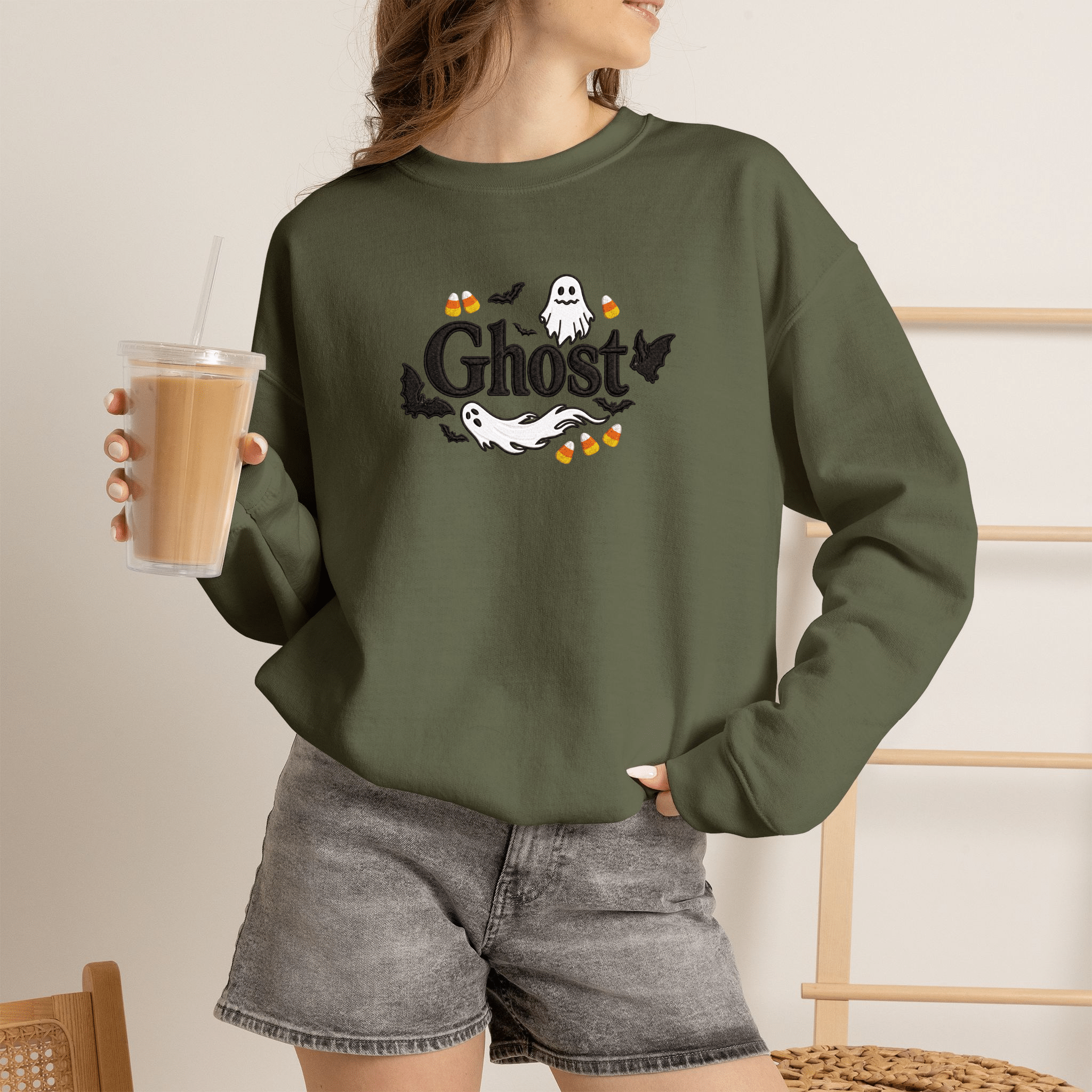 Ghost Halloween Crewneck Sweatshirt - Americanwolf87